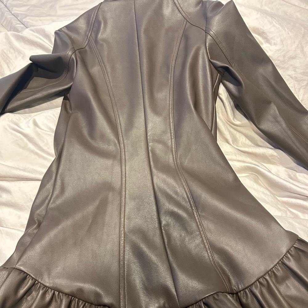 Chic Brown Faux Leather dress
